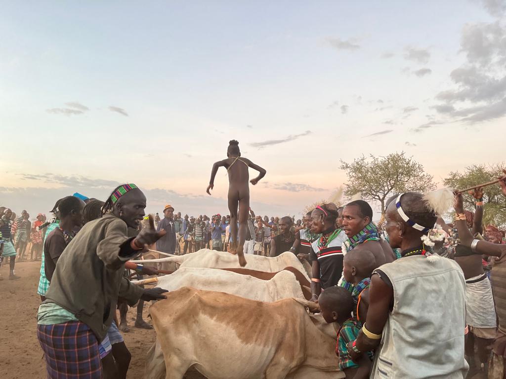 The bull jumping ceremony (known locally as Ukuli Bula) is a rite of passage practiced by the Hamer Hamar tribes 